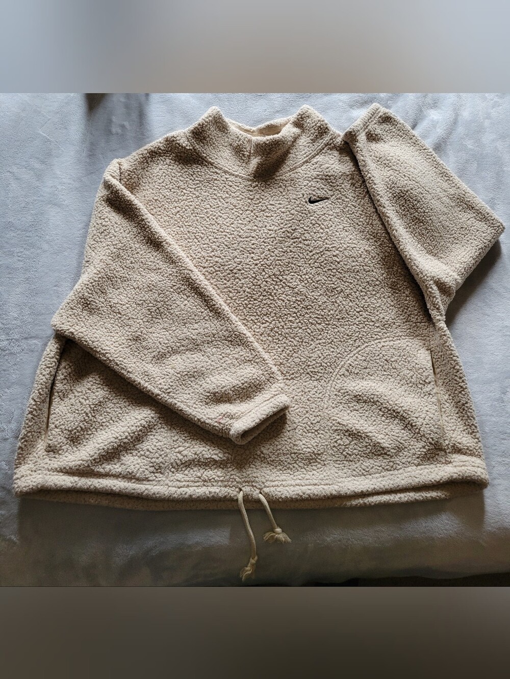 Nike | Women's Beige Sherpa Turtleneck Pullover